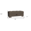 HomeRoots 52" Brown Chenille Tufted Storage Ottoman - 3 of 4