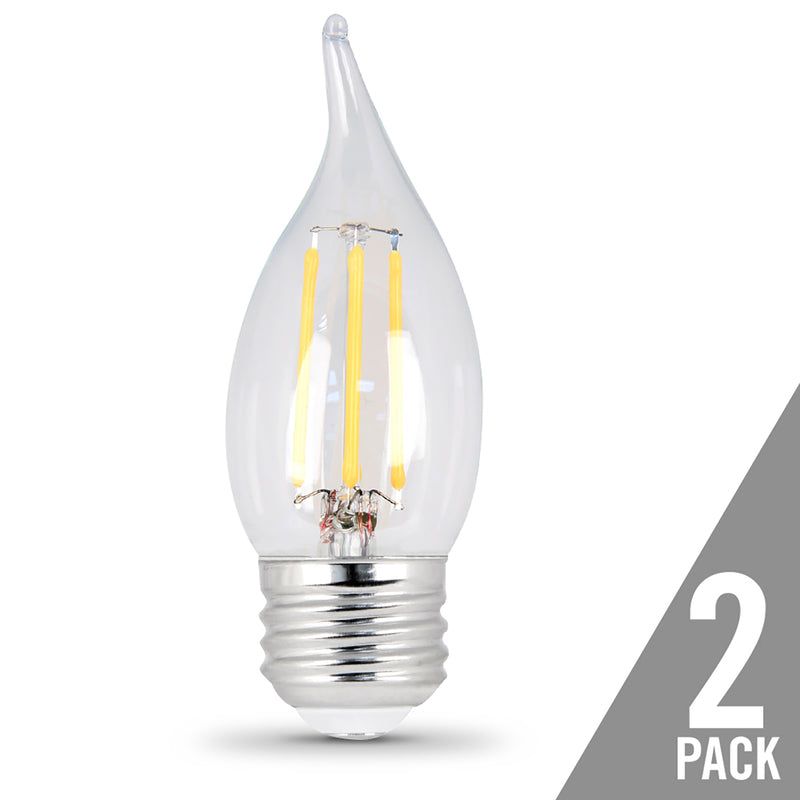 Feit Electric CA10 E26 (Medium) LED Bulb Soft White 25 Watt Equivalence 2 pk, 3 of 6