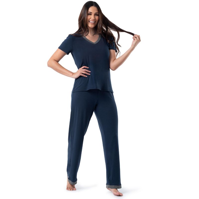 Fruit of the Loom Women's and Plus Short Sleeve Breathable Pajama Set, 2 of 5