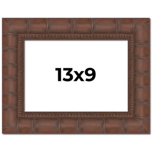PosterPalooza | 13x9 Wide Bamboo Picture Frame, UV Acrylic, 4 Finishes - Brown, Black, Silver, and Natural - 1 of 4