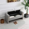 Modern Bed End Bench,Teddy Upholstered Large Foot Rest Stool,Window Vanity Bench With Arms And Storage For Living Room,Bedroom-Cuddlewood - 3 of 4