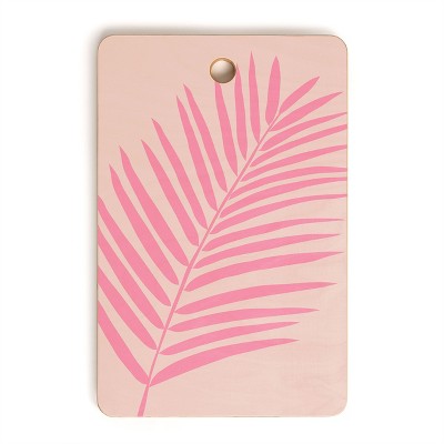 Daily Regina Designs Pink And Blush Palm Leaf Cutting Board Rectangle - Deny Designs