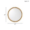 Wooakway 27" D Modern Beaded Round Wall Mirror with Metal Frame & Wood Back Panel Keyhole hanger Indoor Gold - 4 of 4