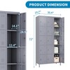 Munora - 72" 15-Door Metal Locker Storage Cabinet - Lockable for Office/School/Gym - Grey - 3 of 4