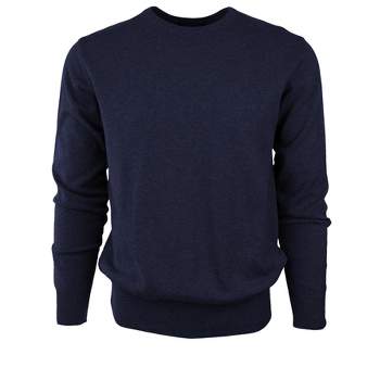 Solid Crew Neck Cotton Sweater for Men from Size S to 4XL
