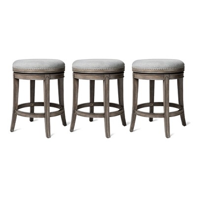 Maven Lane Alexander Rotating Backless Kitchen Stool, Set of 3