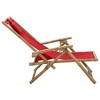 Reclining Relaxing Chair Red Bamboo and Fabric vidaXL - 4 of 4