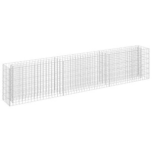 vidaXL Galvanized Steel Gabion Raised Garden Bed 106.3"x11.8"x23.6" - Durable Planter for Flowers and Plants - Outdoor Patio Gardening - 1 of 4