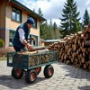 Heavy-Duty 2-in-1 Garden Wagon Utility Steel Cart with All-Terrain Tires and Removable Mesh Side Panels - 3 of 4
