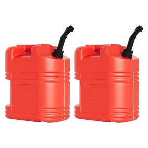 Heavy Duty 5 Gallon Multi-Purpose Liquid Container with View Stripe, Secure-Seal Design & Ergonomic Handle 2-Pack Set - 1 of 4