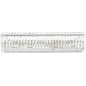 Possini Euro Design Crystal Columns Modern Wall Light Chrome 30" Light Bar Fixture for Bedroom Bathroom Vanity Reading Living Room Hallway House Home - 1 of 4