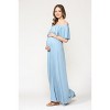 Hello Miz Women's Off Shoulder Ruffle Maternity Maxi Dress - 2 of 4