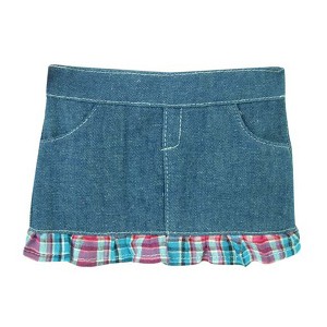 Sophia’s Long-Sleeved Cinched Tee & Denim Skirt for 18” Dolls, Hot Pink/Blue - 1 of 2