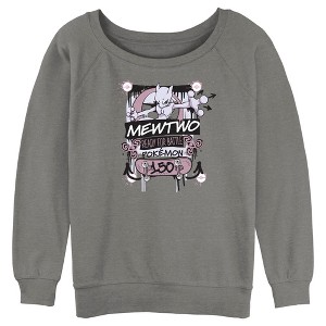 Juniors Womens Pokemon Mewtwo Ready for Battle Sweatshirt - 1 of 4
