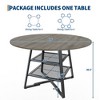 Garvee Dining Room Round Table Set for 4-6, Circle Kitchen Dining Table with Metal Base, 47 Inch Wooden Round DiningTable, Wood Kitchen Tables - 4 of 4