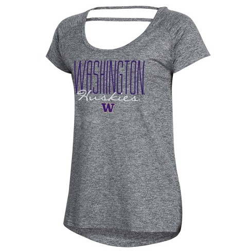 NCAA Washington Huskies Women's Short Sleeve Open Back Women's Washington Huskies Gear, Women's Huskies Apparel