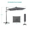 Sonkuki 10x8FT Round Offset Outdoor Patio Solar LED Cantilever Umbrella w/Aluminium Pole, 360° Rotation and Canopy Angle Adjustment - 3 of 4