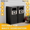 SEVOBAL Double 28 Gal Outdoor Trash Can Garbage Can with Lid Waterproof Resin Garbage Patio Waste Bin Garden Backyard Deck, Black, 33.1"*16.54"*35.43" - 2 of 4