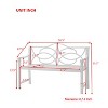 Outdoor Garden Bench Patio Seat Park Bench Armchair with Durable Metal Frame, White - ModernLuxe - 3 of 4
