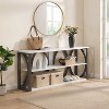 KTMBDW Industrial Sofa Console Table, Entryway Table with 3 Tier Wood Storage Shelves, Foyer Table for Living Room Hallway Behind Couch - 4 of 4