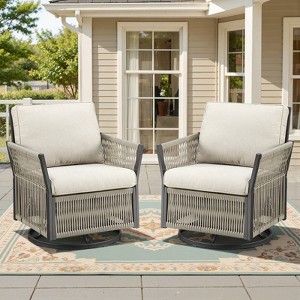 Buenhomino Outdoor Wicker Patio Conversation Furniture Set - 1 of 4
