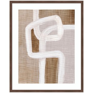 Kate and Laurel Framed Art rhythmic lines l by Nikita Jariwala, 34x42, Florence Medium Brown - 1 of 4