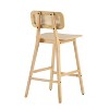 Okak Set of 2 Rubberwood Counter Height Bar Stools for Dining Rooms,Armless Chairs Kitchen Island Bar Stools with Wooden Back - 4 of 4