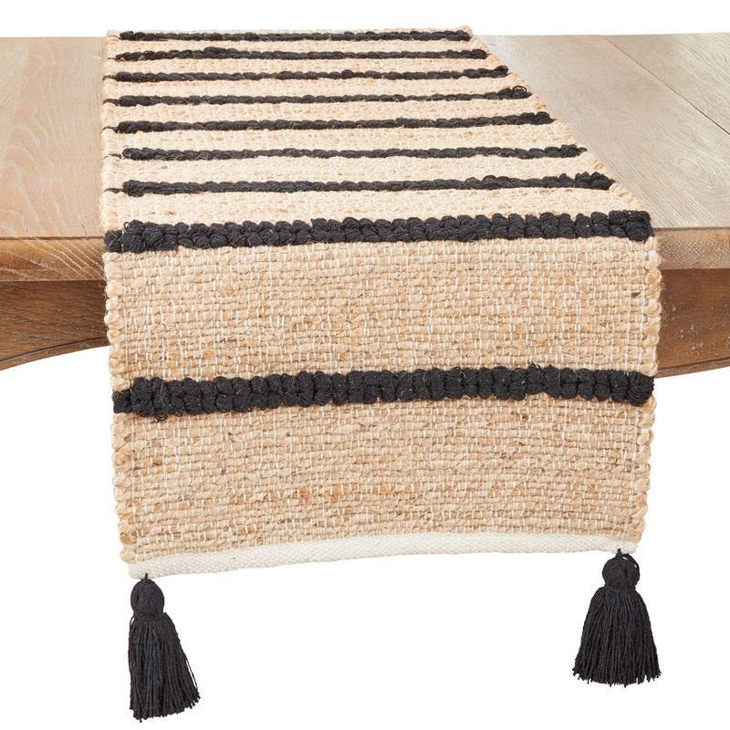Saro Lifestyle Rustic Charm Woven Stripe Table Runner, 1 of 4