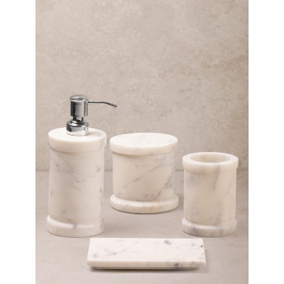 Duval Marble Bath Accessories, Set of 4