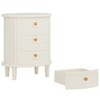 Gulches 20" Oval Farmhouse Nightstand with 3 Drawers, Fully Assembled Wood Bedside Table, Solid Legs for Bedroom Living Room - 2 of 4