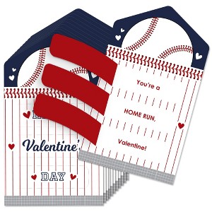 Big Dot of Happiness Batter Up - Baseball - Cards for Kids - Happy Valentine's Day Pull Tabs - Set of 12 - 1 of 4