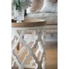 VisioGear Patio End Tables, 23 Inch Outdoor End Table, Vintage Design Table for Balcony Porch Pool, White, 19.7"*19.7"*23" - 4 of 4