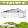 EROMMY 15x15ft Large Outdoor Dog Kennel, Waterproof Cover and Rotating Feeder, Galvanized Steel Metal with Lockable Door - 2 of 4