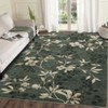 Washable Modern Leaves Printed Rug Non Slip Low Pile Rug Soft Botanical Pattern  Throw Floor Cover Foldable Indoor Carpet for Living Room Bedroom - 2 of 4