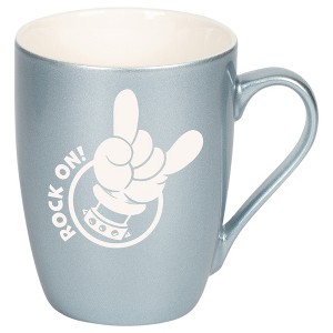 100 North Heavy Metal 10 Ounce Frosted Blue Metallic Finish, Comfortably Fits Your Hands, New Bone China Coffee Tea Cup Mug, Rock On! - 1 of 1