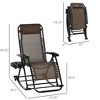 TiramisuBest Set of 2 Zero Cravity Lounge Chairs,Outdoor Patio Folding Recliners for Pool Beach with Pillow and Cup Holder, Black - 3 of 4