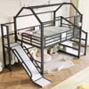 KTMBDW Full Size Loft Bed with House-Shaped Roof, Metal Full Loft Bed for Teen/Adult, Loft Beds with Safety Guard, Slide & Stairs - 3 of 4