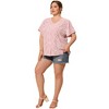 Agnes Orinda Women's Plus Size V-Neck Single Breasted Floral Print Blouses - 3 of 4