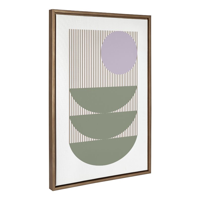 Kate and Laurel Sylvie Minimalist Shapes and Lines in Sage and Lilac Framed Canvas by Apricot and Birch, 23x33, Gold, 3 of 10