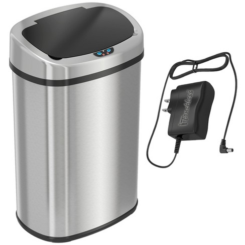 13 Gallon Sensor Kitchen Trash Can, Stainless Steel, Step Pedal