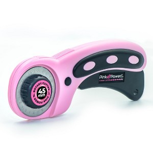 Pink Power Rotary Cutter Set with Ergonomic Handle Fabric Cutter Wheel for Sewing, Quilting, Crafting, and Scrapbooking and 45mm Rotary Cutter Blade - 1 of 4