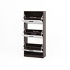 ZHUTA Shoe Storage Cabinet with 3 White Panel Flip Drawers, Freestanding Organizer for Entryway, Narrow Shoe Rack Cabinet - 4 of 4
