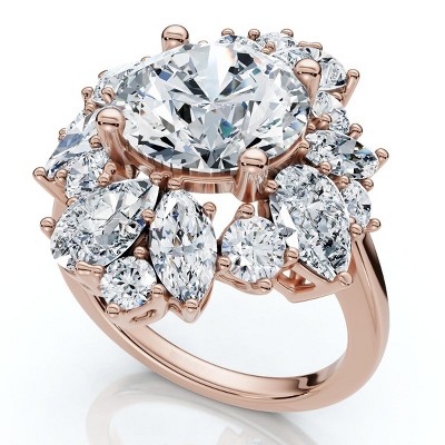 Pompeii3 Certified 6.50Ct High Jewelry Diamond Ring 14k Gold Lab Created