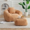 Airsurfer Giant Bean Bag Chair with Footstool, Stuffed Faux Fur Shell Design, Oversized Floor Sofa for Adults & Kids - 3 of 4