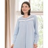 ADR Women's Cotton Nightgown, Long Sleeve Lace Trim Button Up Long Vintage Night Dress Gown - 4 of 4