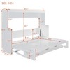 LOVMOR Murphy Bed with Hydraulic Lift, Desk Design & a built-in storage space for Bedroom, small apartments, studio rooms or multifunctional spaces - 3 of 4