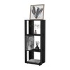 Aoxun Bookcase – Tall Black Open Shelf Unit with Scratch-Resistant Finish, Compact Storage for Small Spaces - 3 of 4