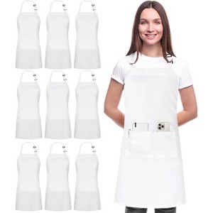 10-Pack Bib Aprons - Water & Oil Resistant with 2 Pockets, Trusted Brand for Home Kitchens and Small Teams - 1 of 4