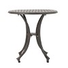 Okak 19" Outdoor Side Table Round Cast Aluminum Patio Accent Indoor End Plant Metal Coffee Tea Table for Yard Garden Living Room Bedroom, Bronze - 3 of 4