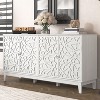 Galano Verbus Erdstall Wood 61.5 in. 4 Door Sideboard with Adjustable Shelves in Pearl White Oak, Black, Oslo Oak - 2 of 4